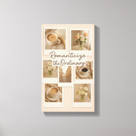 Romantiseer de gewone - esthetische polaroidmuur canvas afdruk (Voorkant)