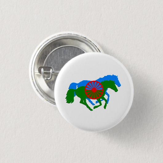 Romany Gypsy vlag en paard Button (Voorkant /achterkant)