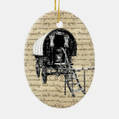 Romany Gypsy wagen Keramisch Ornament (Achterkant)