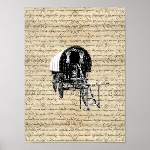 Romany Gypsy wagen Poster