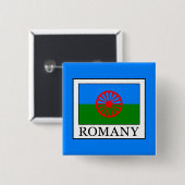 Romany Vierkante Button 5,1 Cm (Voorkant /achterkant)