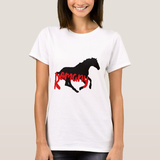 Romany Zigeuner tekst en paard T-shirt (Voorkant)
