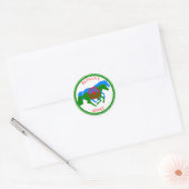 Romany zigeunervlag en paarden ronde sticker (Envelop)