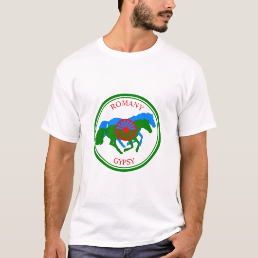 Romany zigeunervlag en paarden t-shirt (Voorkant)