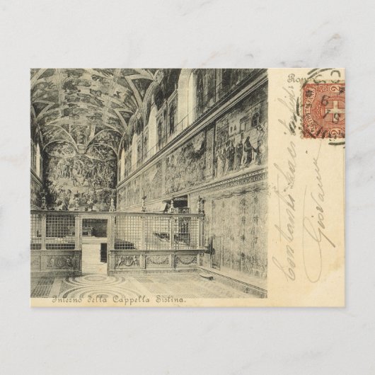 Rome, 1890, Sistine Chapel Interior Briefkaart (Voorkant)