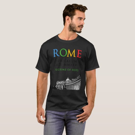 Rome 2025 Jubilee Pilgrims of Hope Christelijk God T-shirt (Voorkant volledig)