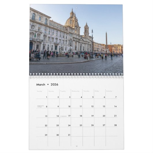 Rome 2026 kalender (Mar 2026)