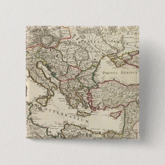 Rome 2 vierkante button 5,1 cm (Voorkant)