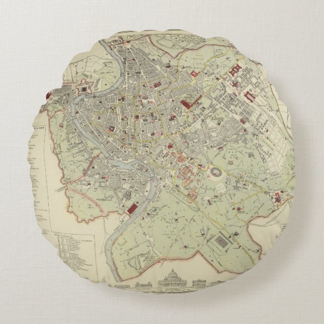 Rome 4 rond kussen (Voorkant)