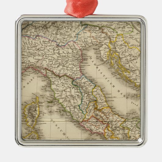 Rome Atlas Map Metalen Ornament (Voorkant)