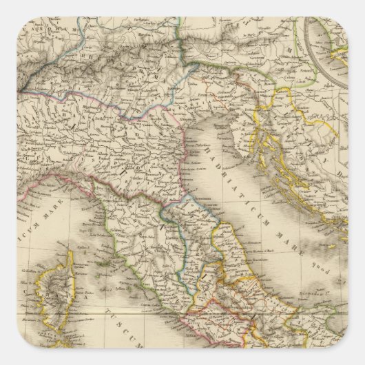 Rome Atlas Map Vierkante Sticker (Voorkant)