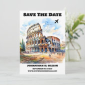Rome bestemming bruiloft save the date modern (Staand voorkant)