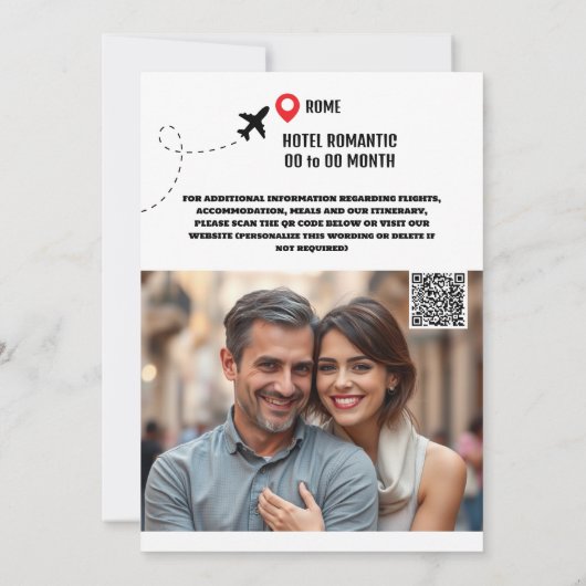 Rome bestemming bruiloft save the date modern (Achterkant)