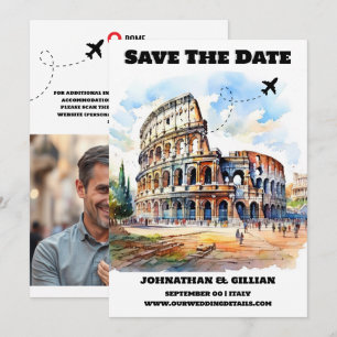 Rome bestemming bruiloft save the date modern
