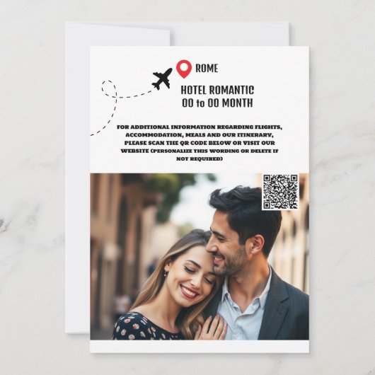 Rome bestemming bruiloft toeristische attracties f save the date (Achterkant)