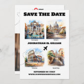 Rome bestemming bruiloft toeristische attracties f save the date (Voorkant / Achterkant)