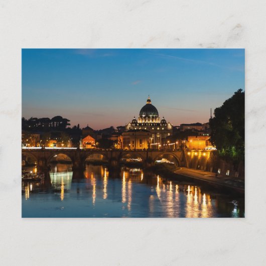 Rome bij nacht Briefkaart | St Peters | Sunset (Voorkant)