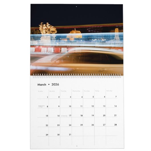 Rome bij nacht kalender (Mar 2026)