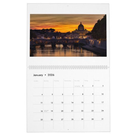 Rome bij nacht kalender (Jan 2026)