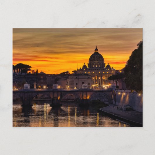 Rome bij zonsondergang aankondigingskaart (Voorkant)