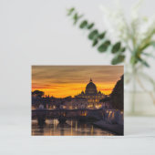 Rome bij zonsondergang aankondigingskaart (Staand voorkant)
