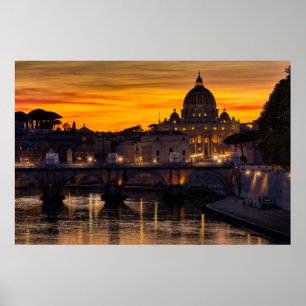 Rome bij zonsondergang poster