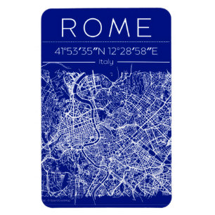 Rome Blauwdruk Stadkaart Magneet