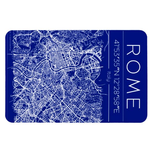 Rome Blueprint City Map Magnet Magneet (Horizontaal)