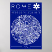 Rome Blueprint City Map Poster – Circular Design  (Voorkant)