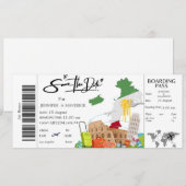 Rome Boarding Pass Save the Date ticket Kaart (Voorkant / Achterkant)