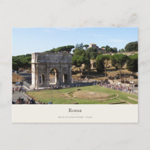 Rome Boog van Constantijn en Groene Omgeving Briefkaart
