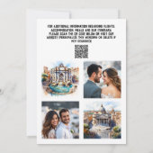 Rome bruiloft 3 foto waterverf bezienswaardigheden save the date (Achterkant)