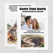 Rome bruiloft bestemming koppels foto save the date (Voorkant / Achterkant)