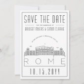 Rome bruiloft | Gestileerde skyline De datum opsla Kaart (Voorkant)
