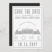 Rome bruiloft | Gestileerde skyline De datum opsla Kaart (Voorkant / Achterkant)