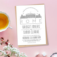Rome bruiloft | Gestileerde Skyline uitnodiging