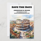 Rome bruiloft save the date moderne waterverf chic (Voorkant)