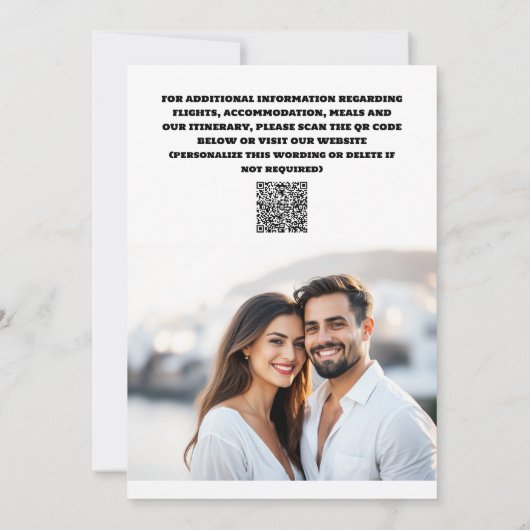 Rome bruiloft save the date moderne waterverf chic (Achterkant)