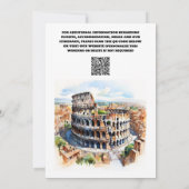 Rome bruiloft waterverf bezienswaardigheden foto save the date (Achterkant)