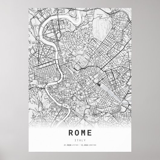 Rome Cartografie Stadsplattegrond Poster (Voorkant)