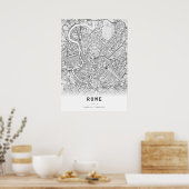 Rome Cartografie Stadsplattegrond Poster (Keuken)