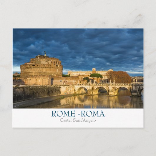 Rome - Castel Sant'Angelo briefkaart met tekst (Voorkant)
