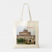 Rome Castel Sant'Angelo uitzicht canvas tas (Achterkant)