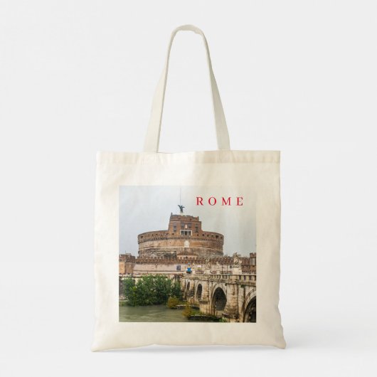 Rome Castel Sant'Angelo uitzicht canvas tas (Achterkant)