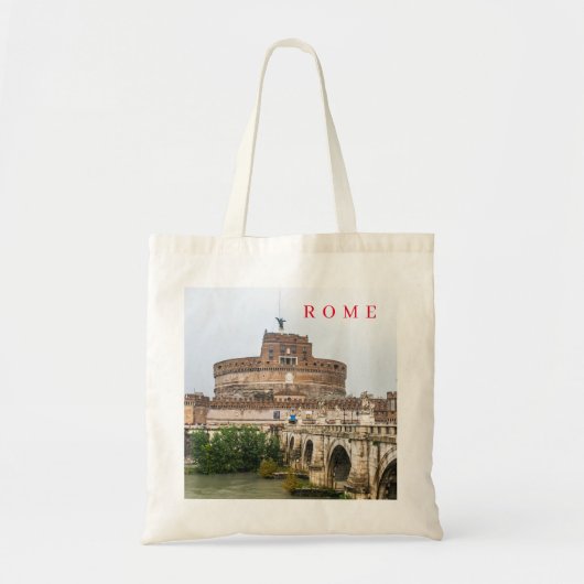 Rome Castel Sant'Angelo uitzicht canvas tas (Voorkant)