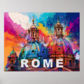 Rome Cathedral Domes - Kleurrijke Abstracte kunst Poster (Voorkant)