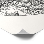 Rome City Map Poster circular Minimal Wall Art (Hoek)