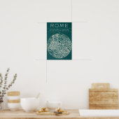 Rome City Map Poster – Modern Urban Wall Art (Keuken)