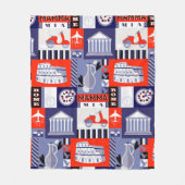 Rome city seamless decorative pattern design. Trav Fleece Deken (Voorkant)