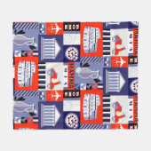 Rome city seamless decorative pattern design. Trav Fleece Deken (Voorkant (Horizontaal))